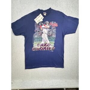 Vintage 1997 Atlanta Braves Fred McGriff Sport Attack T-Shirt NWT Navy XL MLB